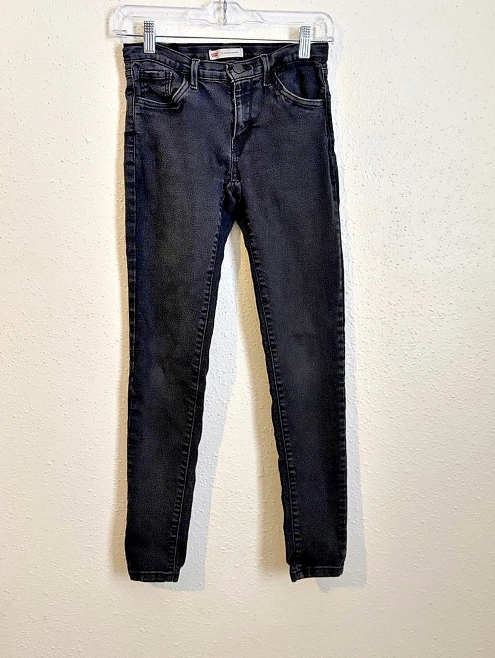 Levi's 710 Super Skinny Jeans Black Washed - Girls Size 14 Regular